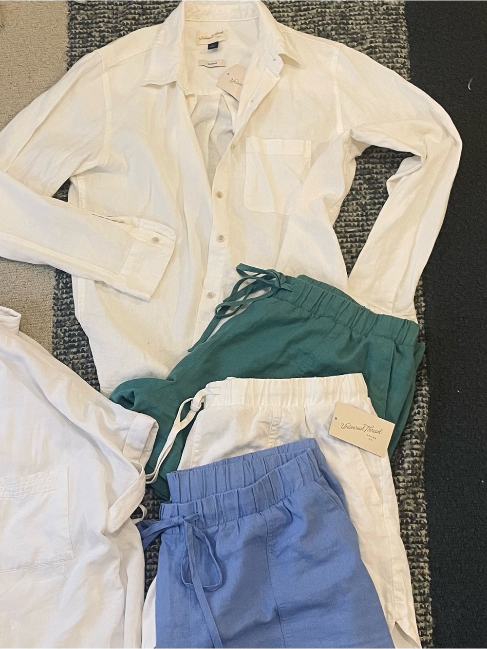 BUNDLE! of Linen Blend Mix and Match Shorts, Relaxed Fit Button Downs